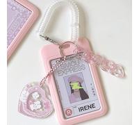 runrayay Acrylic Kpop Photocard Holder, 3 Inch Credit Id Bank Card Bus Card Student Card Pendant Keychain Badge Holder for Kids Teens Back To School (A)