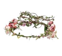 RUNRAYAY Adjustable Flower Crown Floral Headband Fairy Garland Bohemia Hair Wreath Headpiece with Ribbon for Wedding Ceremony Pregnancy Photograph Party Festival, B