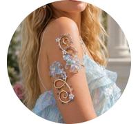RUNRAYAY Beach Gold Arm Cuff Jewelry for Women, Adjustable Bangle Band Armlet Flower Upper Arm Cuff Bracelet Summer Beach Essentials, B