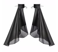 RUNRAYAY Black Women's Victorian Long Tulle Gloves Gothic Black Lace Chiffon Detachable Sleeves Vampire Witch Cosplay Costume