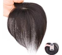 RUNRAYAY Hair Toppers for Women Real Human Hair, Hairs Toppers with Bangs, Skin Scalp Big Base Cover Thinning, Dark Drown