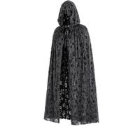 RUNRAYAY Halloween Tattered Cloak Grim Reaper Hooded Cape for Cosplay, L | Retro Reaper Wizard Robe, Halloween Adult Costume Cosplay, Wizard Cape for Parties Favors Medieval Renaissance Cape