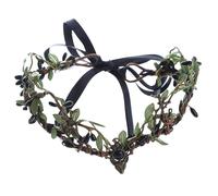 RUNRAYAY Handmade Black Woodland Crown Leaf Dark Elf Headpiece, Floral Forest Tiara Fairy Moon Headband for Women Girls, Halloween Renaissance Queen Cosplay Phop Shoot - B