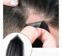 RUNRAYAY Human Hair Replacement Scar Accidental Burn Hairless Men Women 6 Inch Hairline Hair Loss Straight Hair with in Replacement Toupee (Black, 3 * 3 * 4cm)