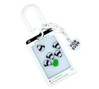 runrayay Kpop Photocard Holder Keychain with Panda Acrylic Card, Cartoon Photo Card Holder Cute Badge Holder with Pendant, ID Bank Credit Student Bus Card Protector, Panda