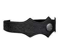 RUNRAYAY Medieval Embossed Faux Leather Headpiece, Retro Renaissance Headband, Cosplay Costume Accessories - Black