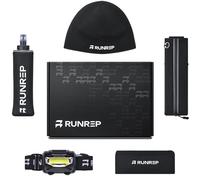 RunRep Running Gift Box for Runners, Running Gifts for Men and Women with Running Head Torch, Water Bottle, Waist Bag, Headband, Cap, Running Accessories for Hiking Jogging Marathons