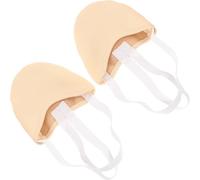 RUNROTOO 1 Pair Dancing Shoes Ballet Toe Pads Breathable Pu Synthetic Leather Half Sole Lightweight Golden Toe Supply for Yoga Around The House