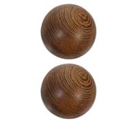 RUNROTOO 1 Pair Hand Massage Balls for Elder People, Solid Wood Red Coffee Colour, Promote Hand Muscle Movement and Sleep Patterns, for Relaxation and Fitness