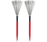 RUNROTOO 1 Pair Portable Drum Stick Wire Brush with Carbon Steel and Maple Wood Handle Soft Comfortable Grip Sturdy Brush for Jazz Drums and Percussion Instruments for Playing Easy to Carry