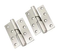 RUNROTOO 1 Pair Silver Stainless Steel Automatic Door Closing Hinge with Needle Roller Shaft Design for Smooth Surface, Suitable for Bathroom and Wardrobe Doors