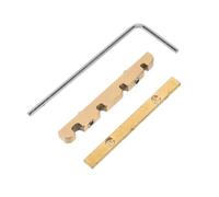 RUNROTOO 1 Set Brass Bass Guitar Nut - Adjustable Height Bridge Nut and Gasket - High Precision String Locking Part for 4 String Electric Bass Guitar Hardware