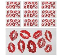 RUNROTOO 10 Sheets Realistic Lip Tattoo Stickers Waterproof Ink Paper Unique Design Easy Application Comfortable Wear Red Cosplay Lip Tattoo Decals for Festival Events