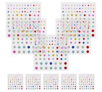RUNROTOO 10 Sheets Self-Adhesive Diamond Face Rhinestone Stickers, Lightweight Acrylic Gems for Dance Festivals and Cosplay, Assorted Colour Bling Stickers for Eye-catching Makeup