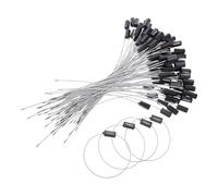 RUNROTOO 100pcs Black 1.8mm X 300mm Numbered Steel Security Cable Seals Self-Locking Metal Truck Seals Tamper-Proof Shipping Ties for Container Cargo Oil Tanker Logistics