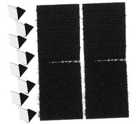 RUNROTOO 100pcs Black Self-Adhesive Hook and Loop Strips with Strong Adhesive Strength, Made of Nylon Blending Material, for Tools, Tablecloths, Carpet Pads and DIY Crafts