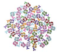 RUNROTOO 100pcs Mermaid Shape Wooden Painting Buttons for Sewing and DIY Crafts, Decorative Synthetic Material Buttons Assorted Colours, for Knitting and Collections on Shirts and Fabrics