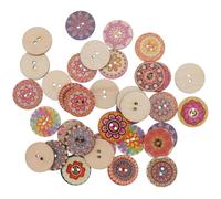 RUNROTOO 100pcs Wooden Vintage Round Buttons 25mm Multi-Functional Synthetic Material Buttons for Windbreakers and Clothes Suitable for DIY Crafts and Holiday Parties