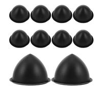 RUNROTOO 10PCS 35mm Speaker Dust Caps, Bullet Type Subwoofer Coil Covers, Reduce Distortion & Noise, Audio Repairing and Maintenance Replacement, Black
