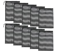 RUNROTOO 10pcs Black Mesh Drawstring Laundry Bags with Polyester Material, Foldable and Space Saving Storage Sacks for Sport and Swimming Activities
