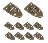 RUNROTOO 10pcs Bronze 90-Degree Stop Hinge: Old-Fashioned Cabinet Decorative Hinge for Music Boxes Guitar Cases Piano Cabinets Instrument Storage Boxes Jewelry Chest