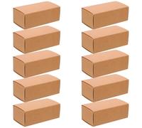 RUNROTOO 10pcs Brown Paperboard Cosmetics Packaging Boxes for Small Essential Oil Bottles and Candy, Space-saving and Easy to Carry Wrap Box Suitable for Office and Home Use