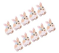 RUNROTOO 10pcs Bunny Patch Stickers Rabbit Embroidery Sew-on Fabric Appliqués Cute Adorable Whimsy Style Versatile Use for DIY Repair on Backpacks Bags