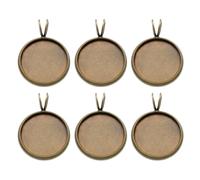 RUNROTOO 10pcs Copper Bezel Pendant Tray round Shape Vintage Style DIY Jewelry Making Charms Creative Copper Plated Trays for Resin Crafts and Festive DIY Projects
