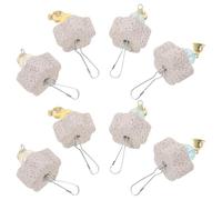 RUNROTOO 10pcs Hamster Chewing Block Flower Shape Volcanic Rock Teeth for Small Animals Guinea Pig Bunny Safe Gnawing and Easy Installation Random Color