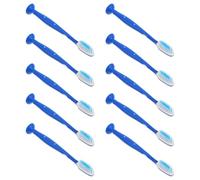 RUNROTOO 10pcs Institutional Safety Handle Toothbrush with Fine Nylon Bristles and Standup Pp Handle, Mini Short Toothbrushes for Prisons and Mental Hospitals, Designed for Patients