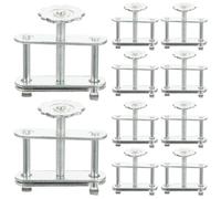 RUNROTOO 10pcs Laboratory Tubing Clip Adjustable Screw Water Stopper Galvanized Iron Silver Strong Bite Force Precise Flow Control Leak Prevention for School Teaching Laboratory Instrument