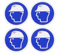 RUNROTOO 10pcs Mandatory Helmet Sticker Self-adhesive Safety Warning Label for Hard Hats Weather-resistant Wear Helmet Decals for Construction Sites