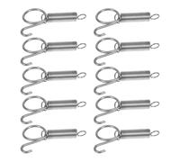 RUNROTOO 10pcs Multi-function Spring Hook for Rabbit Cage Door and Chicken Pigeon Cage Zinc Plated Silver to Keep Door Closed