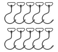 RUNROTOO 10pcs Multi-Functional 360° Rotating S-Shaped Stainless Steel Hooks for Kitchen and Bathroom Small Utensils, Easy to Use Metal Over Rod Hanging Hooks with Simple and Beautiful