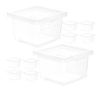 RUNROTOO 10pcs Portable Plastic Reptile Box Transport Container for Bearded Dragon Lizard Practical Feed Bin Creative Enclosure Box Reptiles