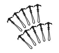 RUNROTOO 10pcs T-Shaped Zipper Pulls with Detachable Anti-Slip Rope for Freezer Bags and Handbags, for Wearing Gloves on Winter Coats and Thick Jackets, Black Zipper Extenders for Easy Use