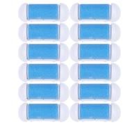 RUNROTOO 12pcs Electronic Foot File Roller Replacement Heads Blue Curved Design for Effective Dead Skin Removal Foot Care Tool Supplies