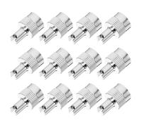 RUNROTOO 12pcs Universal Fit Copper Valve Caps for Car and Suv Silver Tire Valve Stem Caps with Dust Cover for Automotive Use