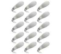 RUNROTOO 15pcs Wall Hanging Hook Powerful Punch-Free Hook Stainless Steel J Shape Simple Generous Style Convenient Storage Space Saving for Home