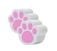RUNROTOO 2 Pcs Cat Paw Shape Glass Cleaning Sponges for Bathroom Mirrors, 4.5X4Cm Descaling and Dirt Removal, Multi-Purpose Kitchen and Mirror Cleaning Tools