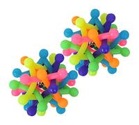 RUNROTOO 2 Pcs Dog Chew Ball Set Made of Sturdy Rubber with Sound Making Feature and Hollow Design, for Pet Grabbing and Teething, for Home and Office Use