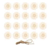 RUNROTOO 2 Sets of Flower Shaped Wooden Slices for DIY Crafting with Smooth Edges and Embossable Surface, for Craft Flower Decorations and Artistic Wood Projects