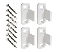 RUNROTOO 2 Sets Sliding Door Floor Guide White Pom Prevent Door from Swing Quiet Close Separator Stops Installed on The Floor