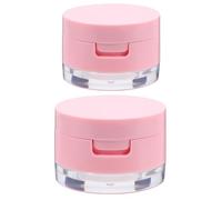 RUNROTOO 2 Sets Small Makeup Powder Cases with Mirror and Puff, Leak-resistant Abs Cosmetic Boxes for Loose Powder and Blusher, for Travel and Daily Makeup Use