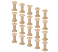 RUNROTOO 20 Pcs Vintage Unfinished Wooden Spools Bobbins Sewing Tools for DIY Craft Activities, Hour Glass Shaped Wood Thread Holders for Painting and Weaving