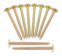 RUNROTOO 20Pcs Galvanized Property Survey Stakes Low Profile Measuring Nails for Outdoor Garden and Land Measurement