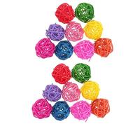 RUNROTOO 20pcs Rattan Balls Bird Parrot Chew Lightweight Pet Cage Bite for Small and Medium-sized Pets to Reduce Boredom and Encourage Play Random Color