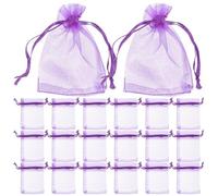 RUNROTOO 20pcs Sachet Bags Empty for Lavender Cedar - Reusable Organza Mesh Drawstring Pouches - Scented Herb Fragrance Sachets for Closet - 3.5x2.8in Wedding Party Favors Storage