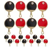 RUNROTOO 20pcs Table Tennis Charms: Miniatures Ping Pong Racket Pendants - for Craft Diy Keychain Sports Bracelet Earrings Crafts DIY Jewelry Making Accessories