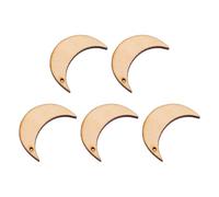 RUNROTOO 20Pcs Wooden Moon for DIY Moon Shape Hanging Ornament Beige Natural Wood Material Crescent Shape Not Easy to Be Worn for Office and Stairs Decoration